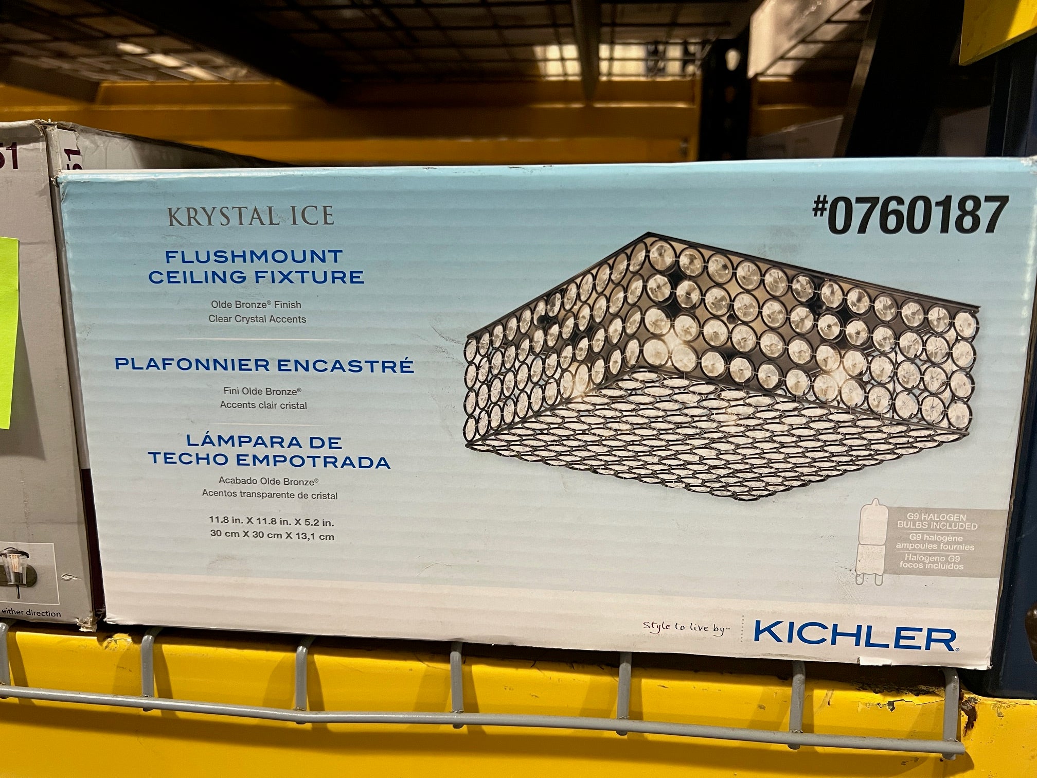 Kichler Krystal Ice Flush mount Ceiling Fixture - Olde Bronze